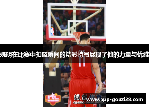 姚明在比赛中扣篮瞬间的精彩特写展现了他的力量与优雅